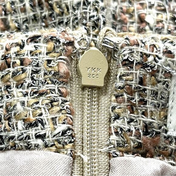 Banana Republic Factory Metallic Tweed Fully Lined Back Ruffle Skirt - 14 - NWT - Picture 9 of 14